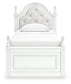 Kozlani Twin Upholstered Panel Bed, Dresser, Mirror and Nightstand