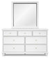 Fortman Queen Panel Storage Bed with Mirrored Dresser