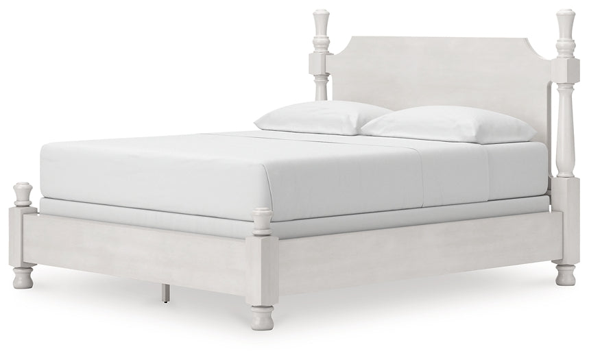 Rowlenstown California King Poster Bed, Dresser and Mirror